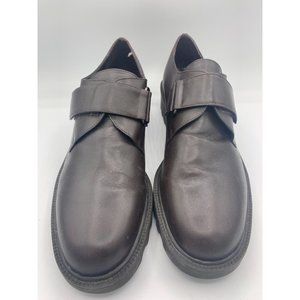 G.H. Bass Men's Brown Hook and Loop Leather Comfort Dress Casual Shoes Size 10M